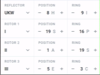 Configuración de máquina Enigma