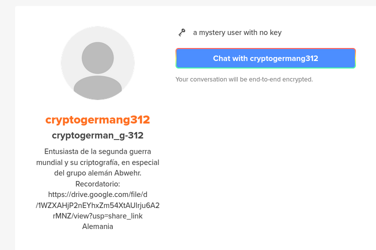 Perfil del usuario cryptogermang312 en Keybase